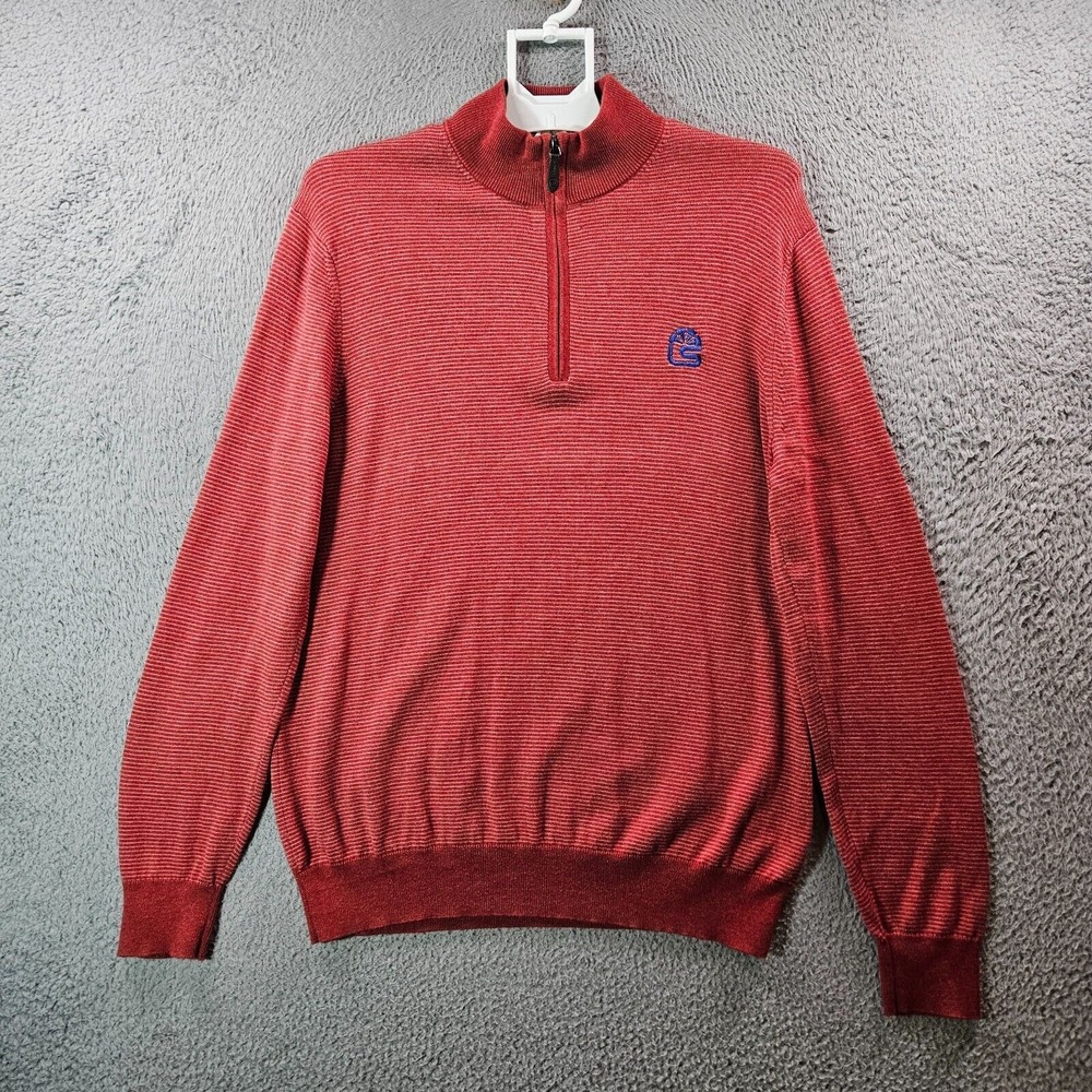 Vineyard Vines‎ Cotton Cashmere Sweater Men Medium 1/4 Zip Striped